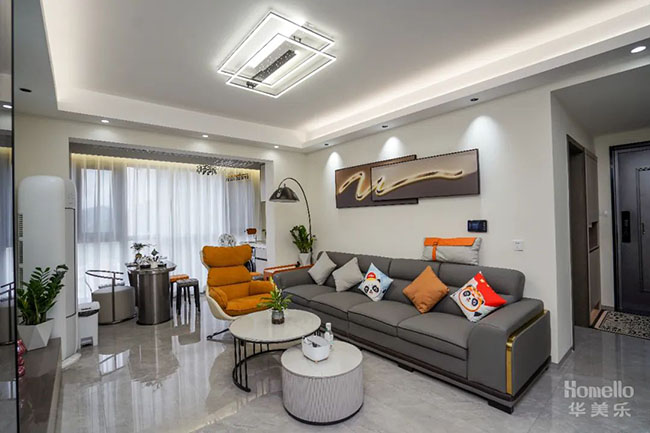 108㎡四居，互通式橫廳+人性化軟裝搭配，打造經(jīng)典不衰雅居